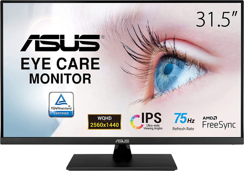 ASUS VP32AQ 31.5” 2K WQHD Monitor (IPS, 75Hz, HDR10, sRGB 100%) - Built in Speakers