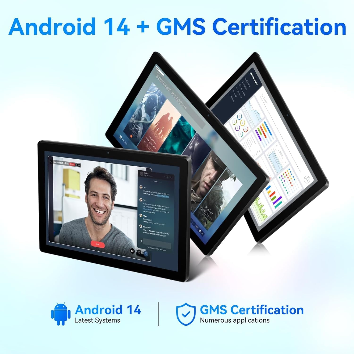 Android 14 Tablet: 10.1 Inch, 8GB RAM + 64GB ROM (1TB)