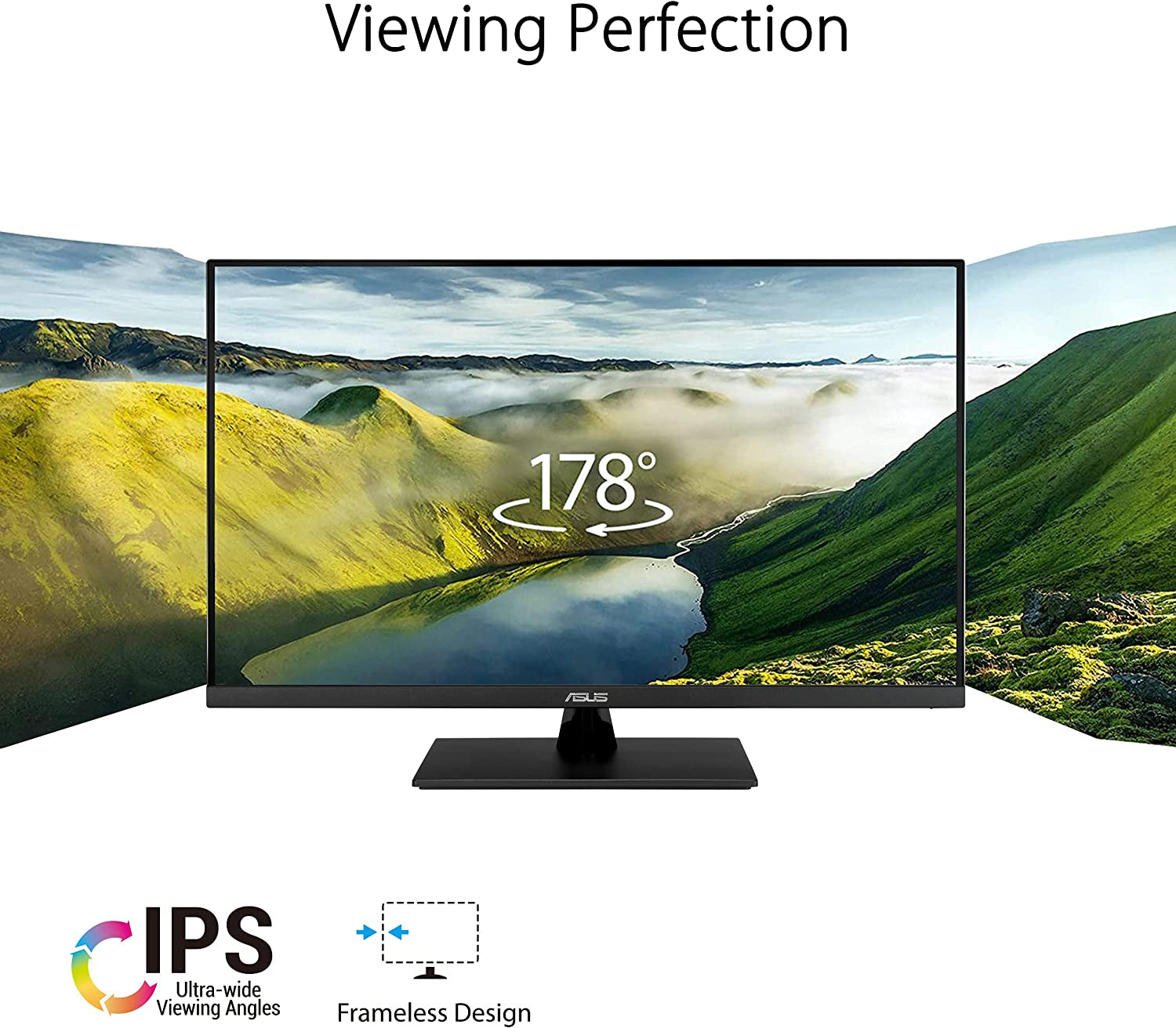 ASUS VP32AQ 31.5” 2K WQHD Monitor (IPS, 75Hz, HDR10, sRGB 100%) - Built in Speakers