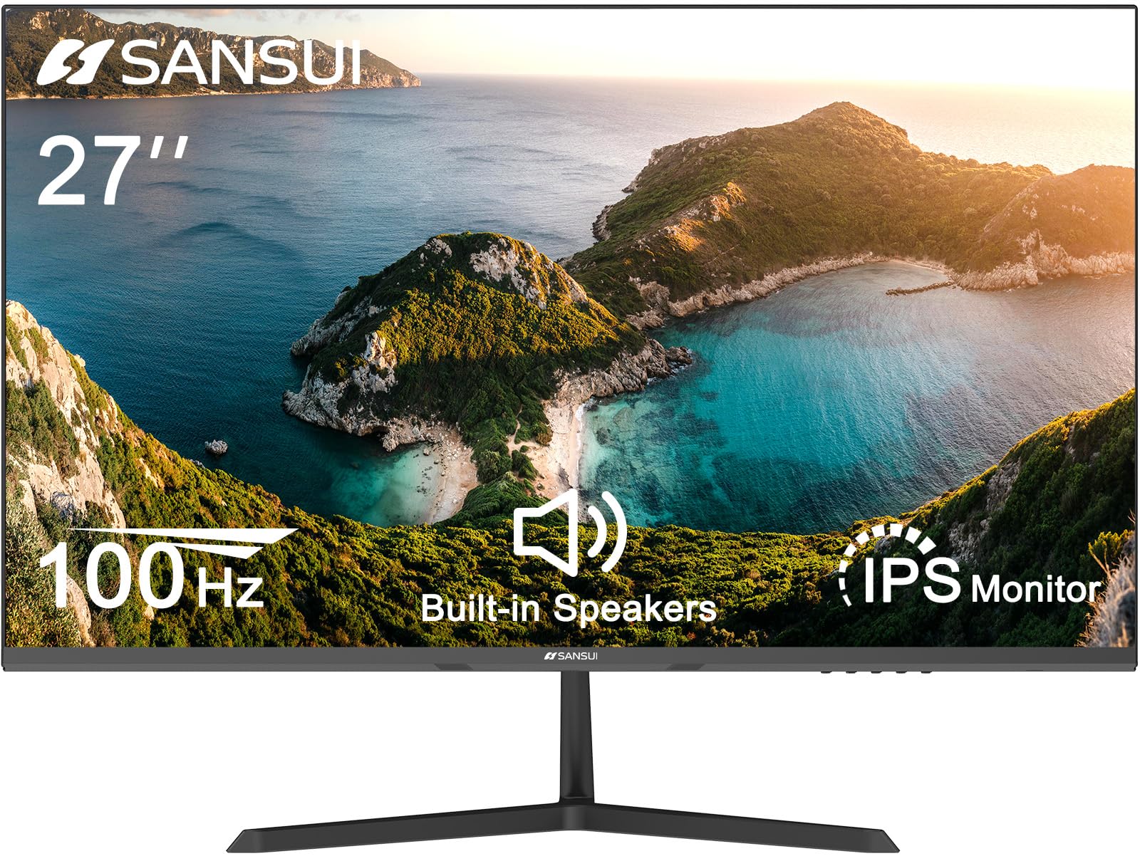 SANSUI 27" IPS 100Hz FHD Monitor with Built-in Speakers (ES-27X3L)