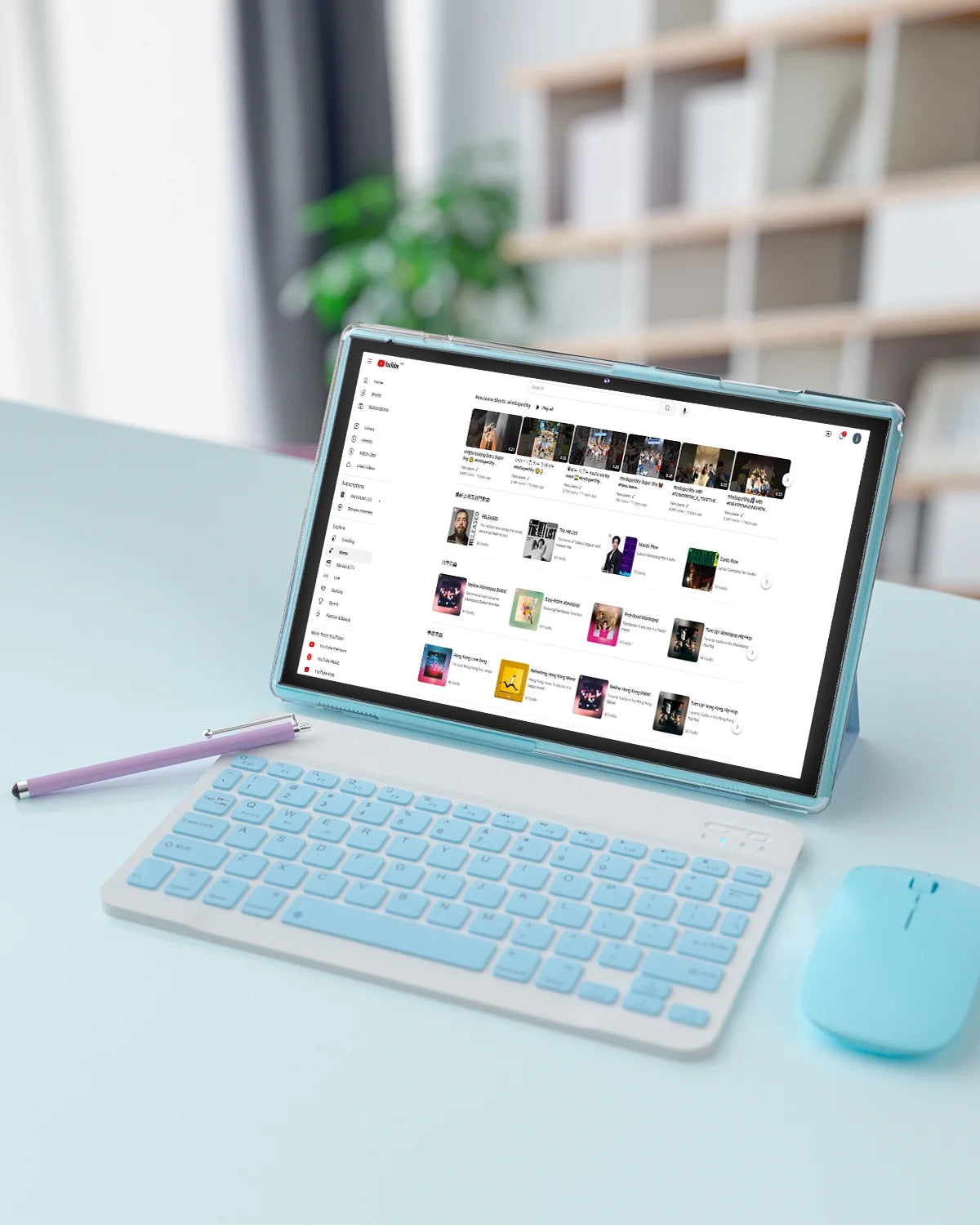 10.1" 2-in-1 Android 14 Tablet Bundle | 32GB Storage (1TB Expandable)| Includes Keyboard, Mouse, Stylus & Case