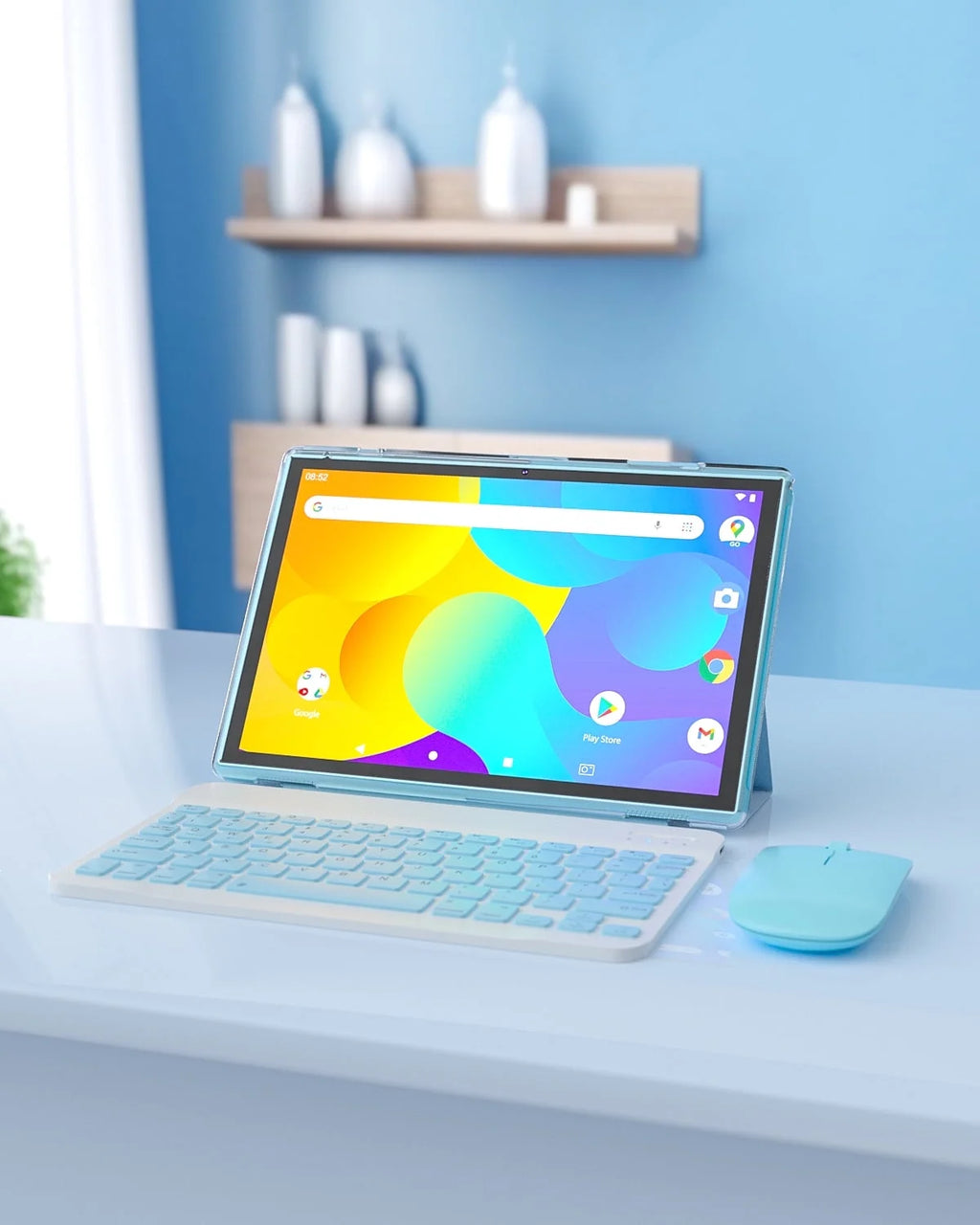 10.1" 2-in-1 Android 14 Tablet Bundle | 32GB Storage (1TB Expandable)| Includes Keyboard, Mouse, Stylus & Case