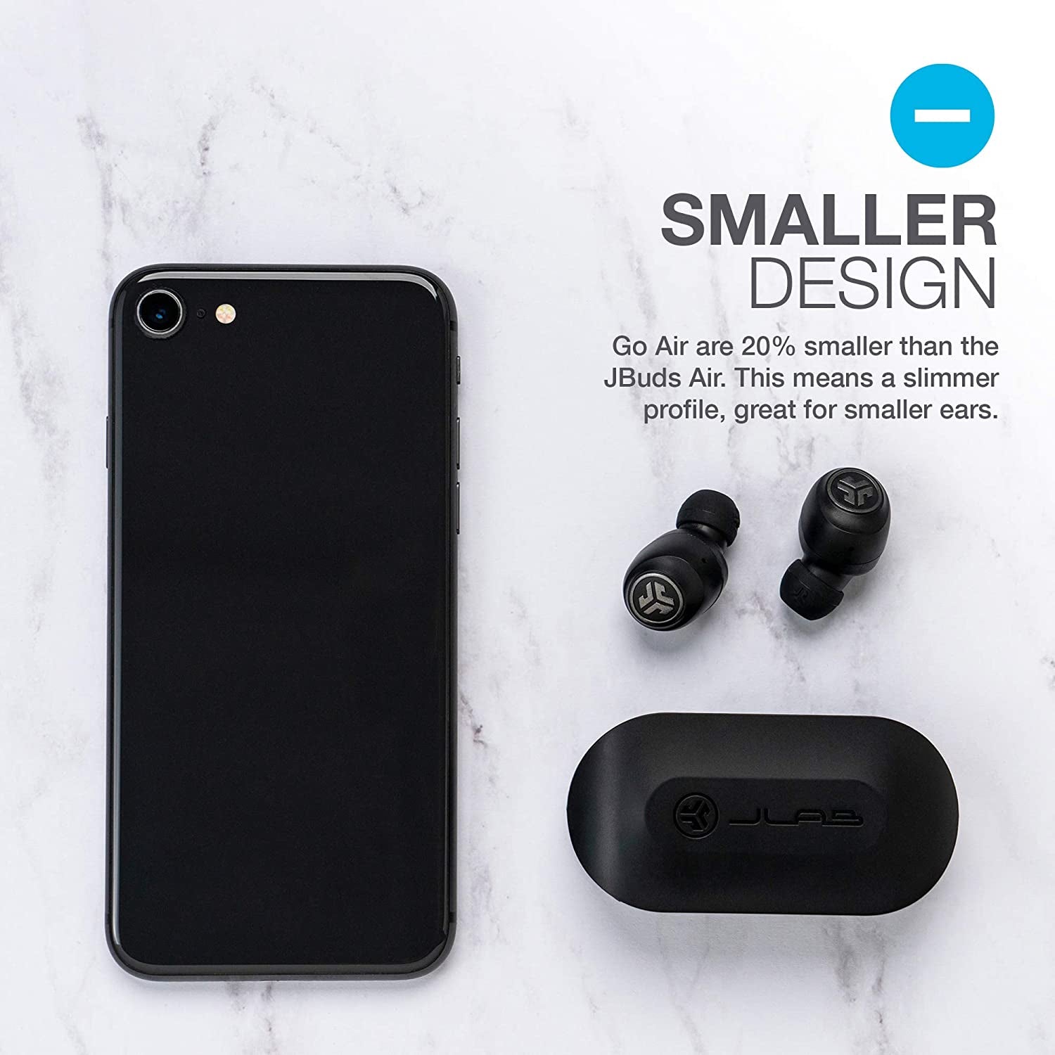 JLab Go Air True Wireless Bluetooth Earbuds with Charging Case